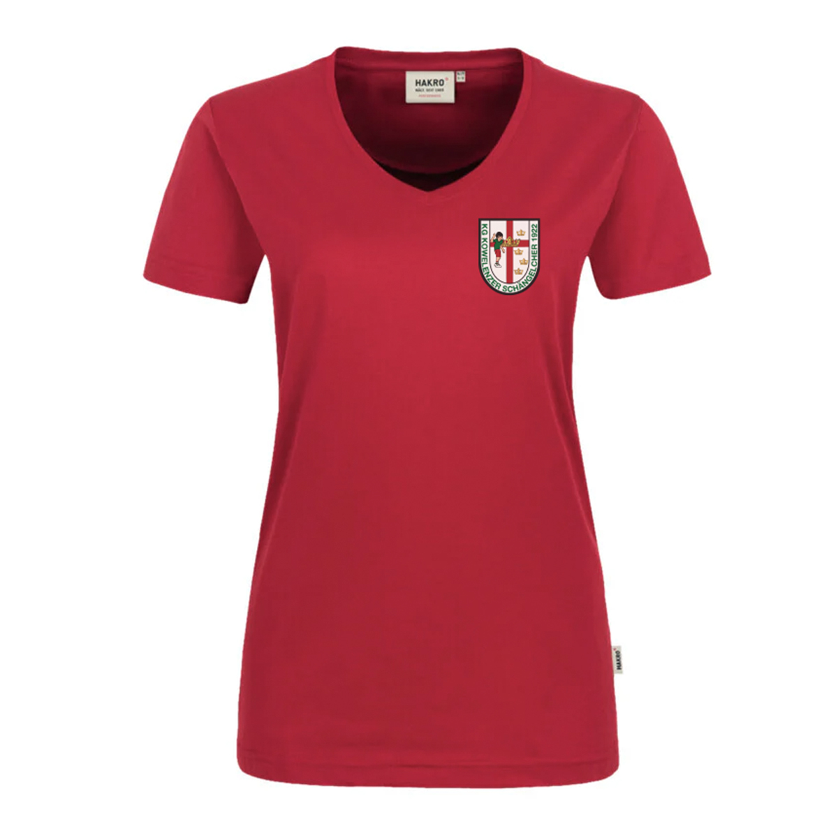 Woman V-Shirt HAKRO 181 Mikralinar® bestickt mit KKG Kowelenzer Schängelcher
